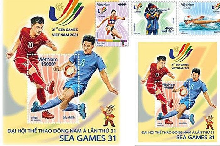 Prangko khusus SEA Games 2021 Vietnam. (seagames-en.vnanet.vn)